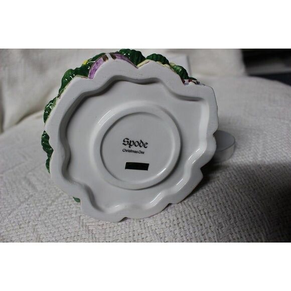 Spode Christmas Tree Hand Painted Tea Light Candle Holder W/Candle (Pre-Owned) - Picture 3 of 4